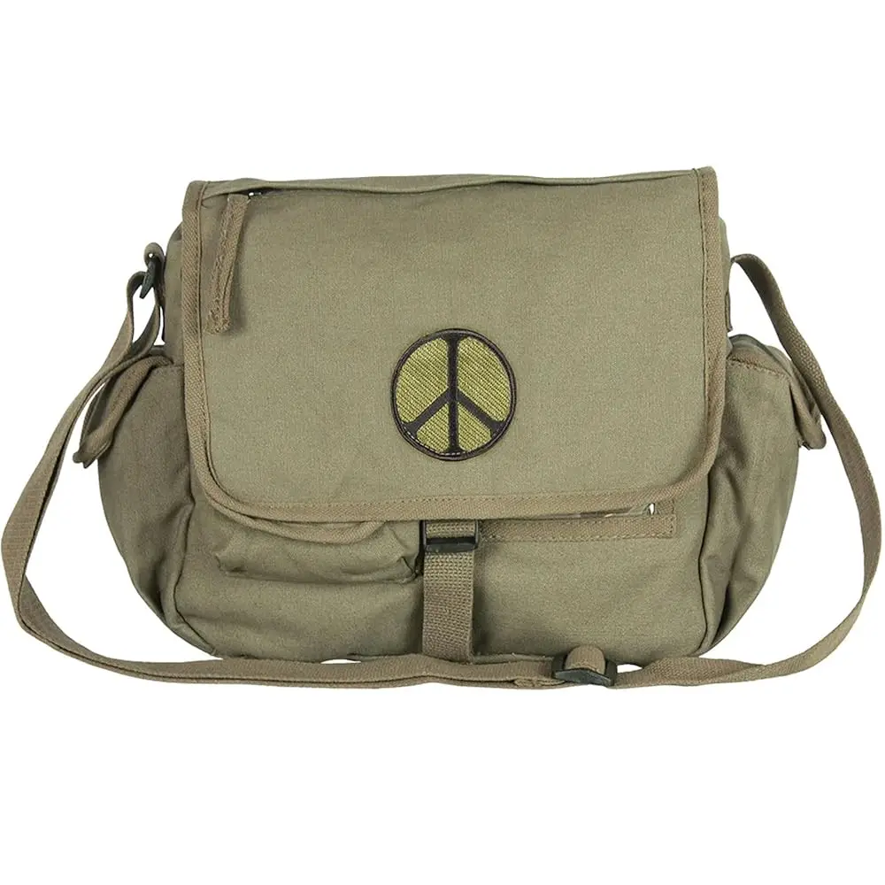 

Fox Outdoor Products Retro Messenger Bag - Tactical Multi-Purpose Vintage 11.75\ x 10\ Crossbody Shoulder Bag - Patch Options