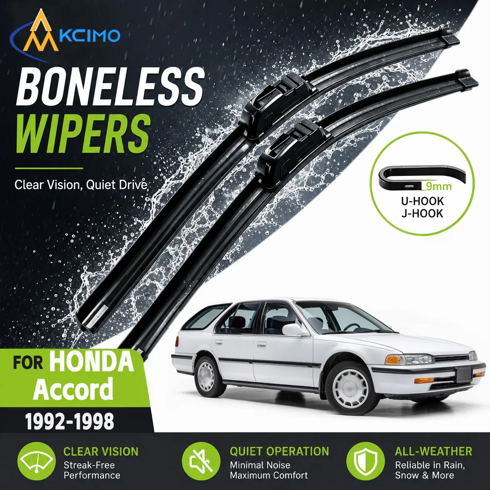 22"+20" U J Hook Windshield Wiper Blades Quiet Wipers For Honda Accord 1992-1998 Low Noise Front Window Replacement Blades