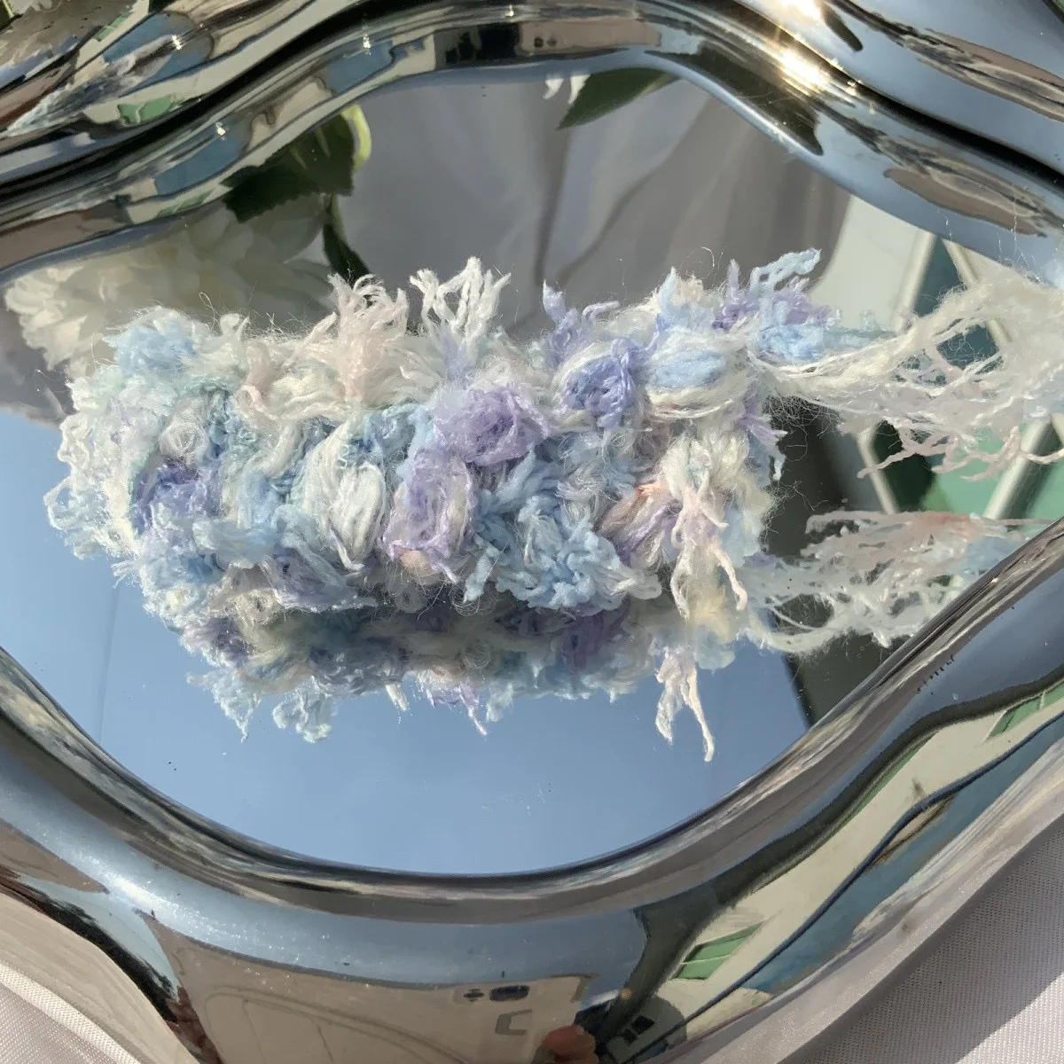 Blue Bell DIY New Hand Weaving Long Hair Popular Hand Mixed Line Yarn Ball Hippo Hair Weaving Handmade Craft Wool Yarn