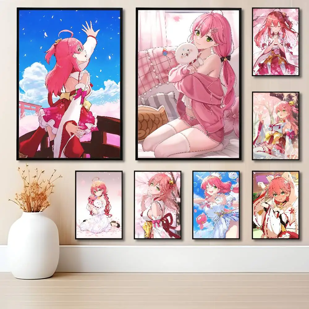 

Pink Cute S-Sakura M-Miko Club Bar Paper Vintage Poster Wall Art Painting Bedroom Study Stickers