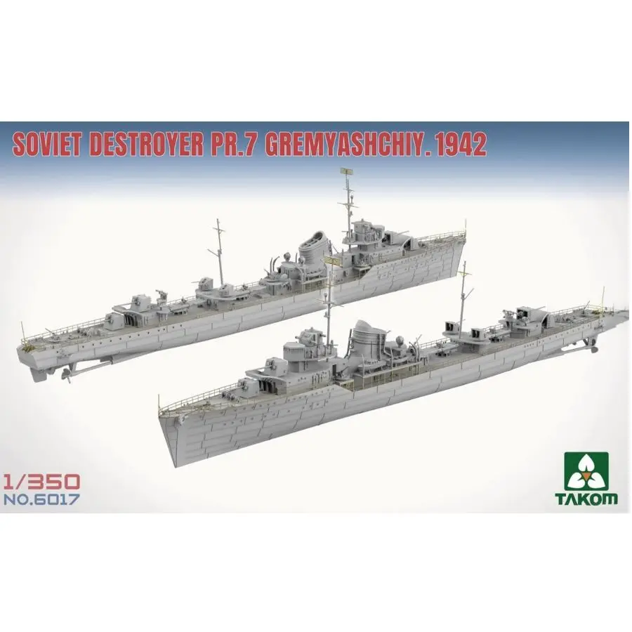 TAKOM 6017 1/350 مقياس المدمرة السوفيتية PR.7 Gremyashchiy 1942 تجميع أطقم منمذجة مخصصة تحصيل ألعاب أطفال هدية عيد ميلاد