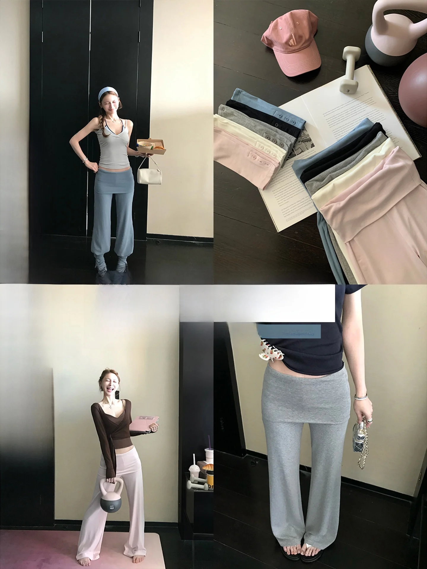

Skk Store Smart Lazy Pants Double Wear 260G Woollike Waist Flip Detachable Cuffed Casual Trousers Wide Leg Spring Collection