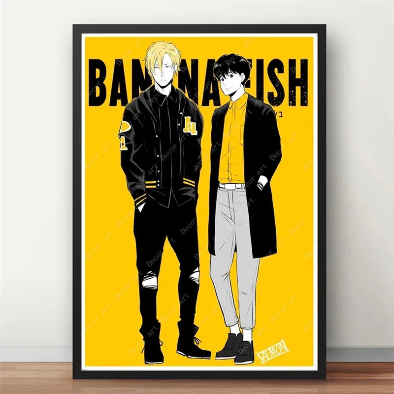 Banana Fish Japanese Anime Cartoon Canvas Painting Retro Wall Painting Coating Wall Stickers Home Decor