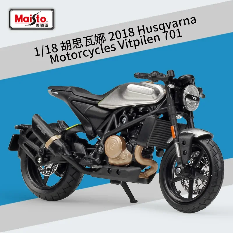 

Мотоциклы Maisto 1:18 2018 Husqvarna Vitpilen 701 из сплава, модель литая мотоцикла, работоспособная короткопоглощающая игрушка для детей B311