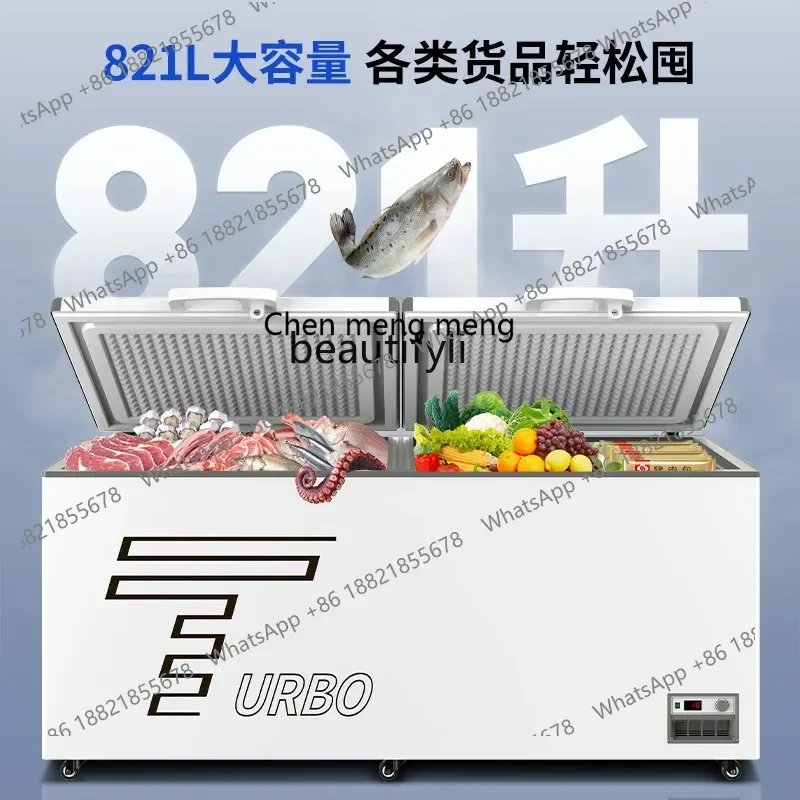 Hot sales   Commercial Large Capacity Horizontal Refrigerator Refrigerated Freezer Fresh-keeping Cabinet Supermarket Display Isl