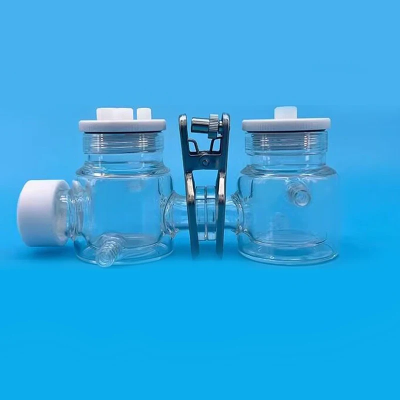 H-type photoelectrochemical cell with sandwiched film optical electrolytic cell with quartz light window on one side