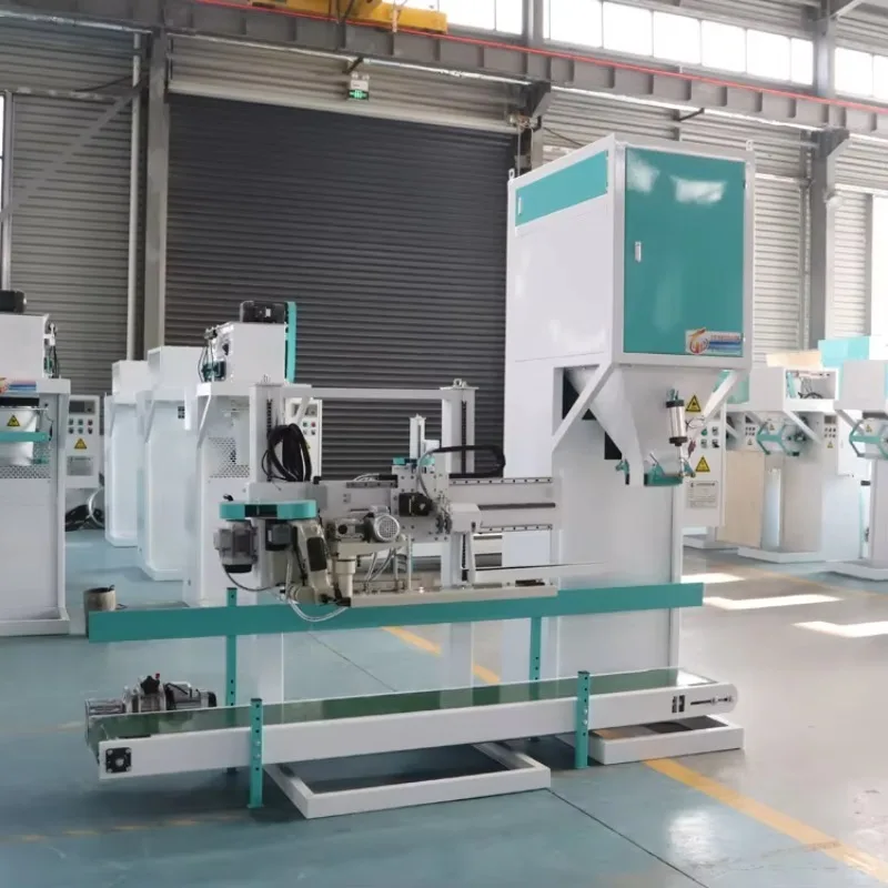 Semi Automatic 5kg 25kg 50kg Maize Animal Food Poultry Feed Sealing Bagging Granular Packing Machine