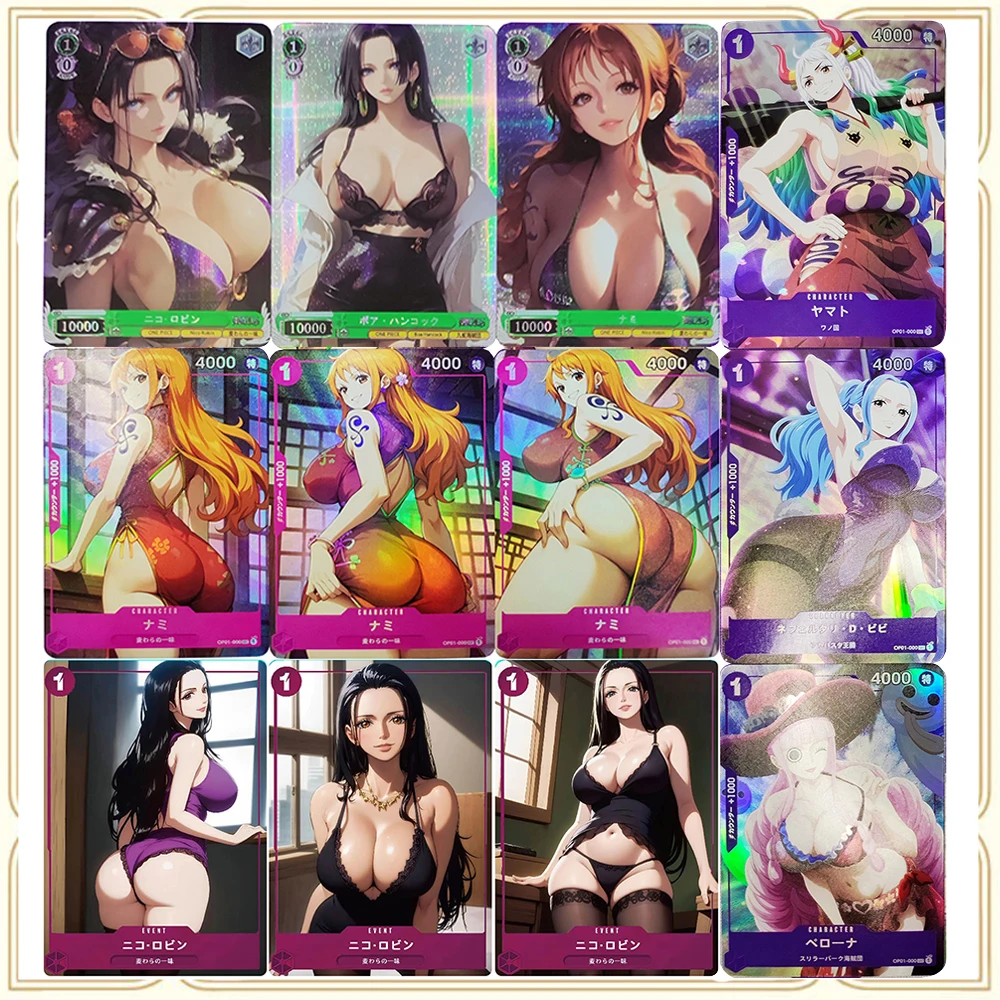 

9 шт./компл. аниме One Piece DIY ACG Nico Robin Nami Vivi Perona Премиум блестящие коллекционные карты подарки на Рождество и день рождения