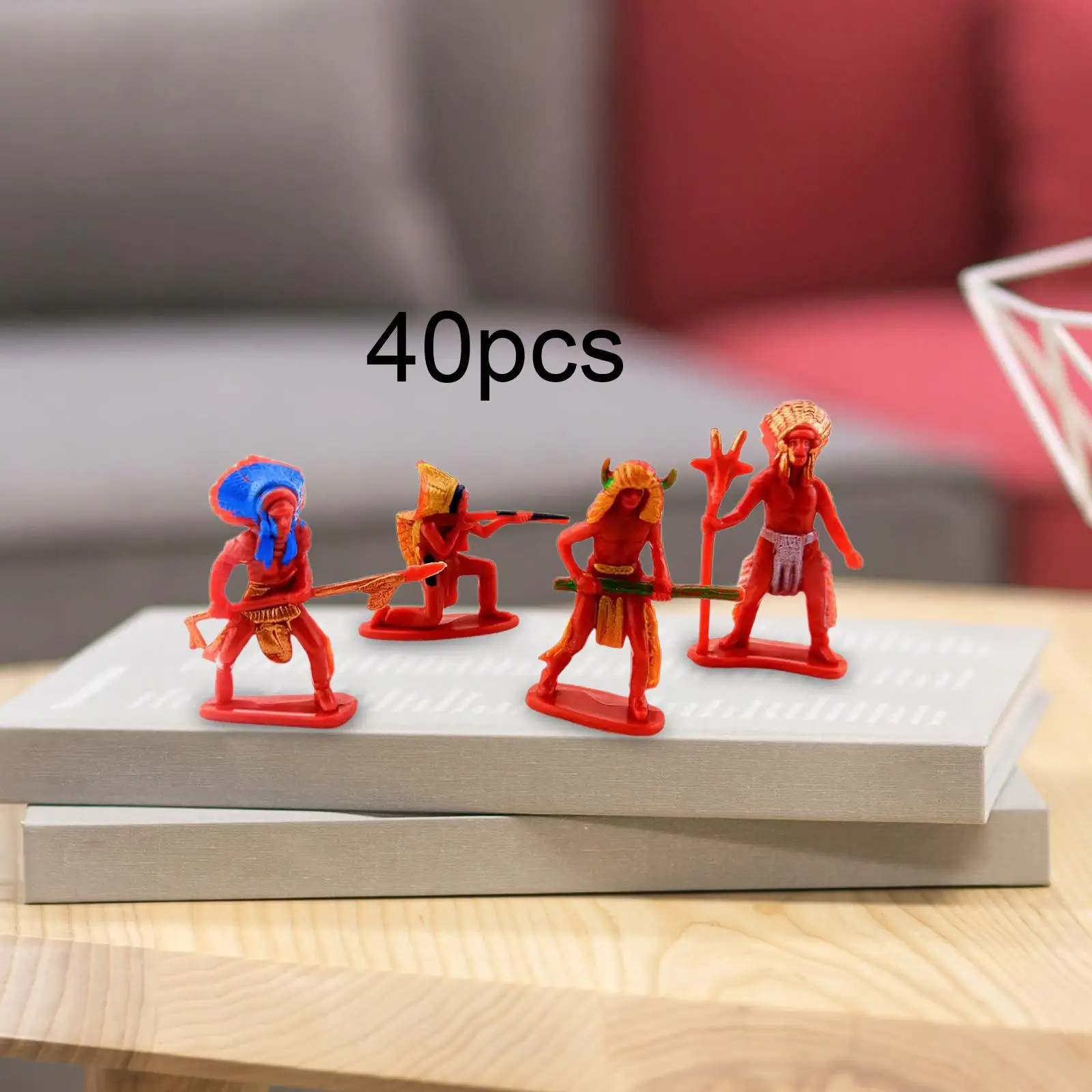 40 Pieces Indian Figures DIY Projects Layout Miniature Hand Painted Figurines