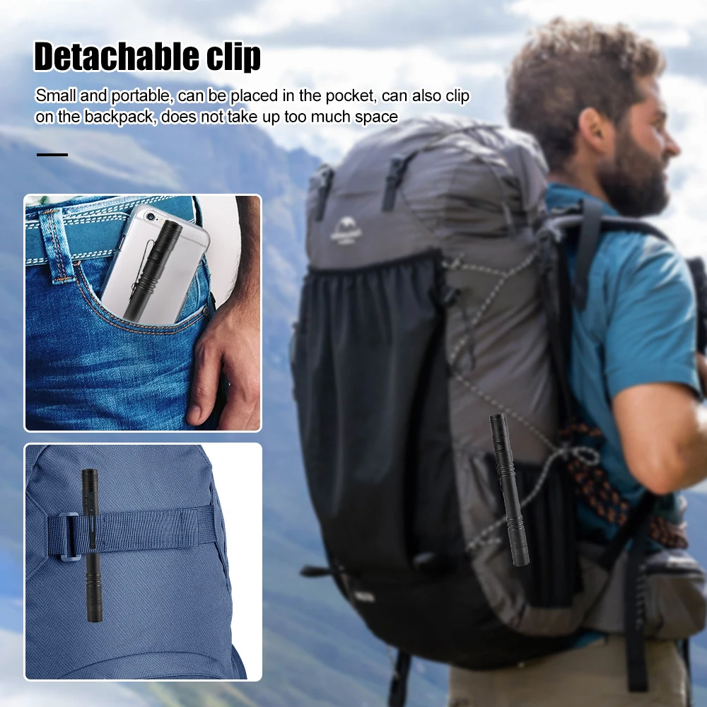 Mini Portable LED Pen Light Pocket Ultra Bright High Lumens Handheld Flashlight Linterna Torch For Camping Outdoor Emergency image 2