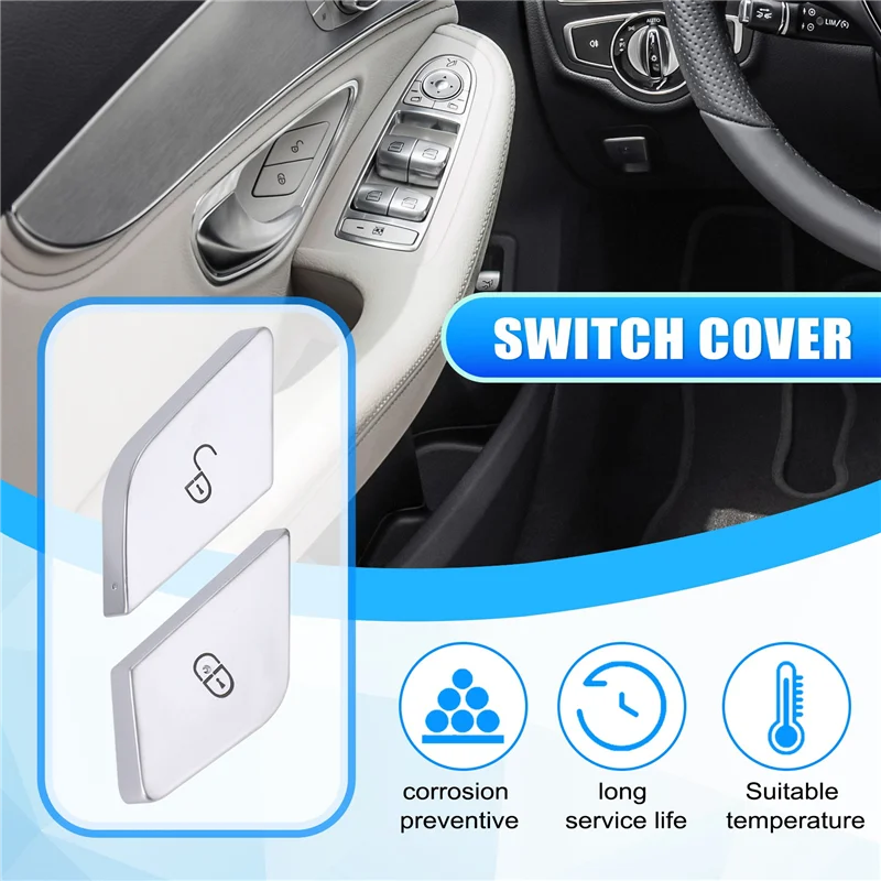 Abok-botão interruptor de fechadura da porta dianteira esquerda do carro capa 2059055251 para mercedes-benz w205 w447 w213 lhd