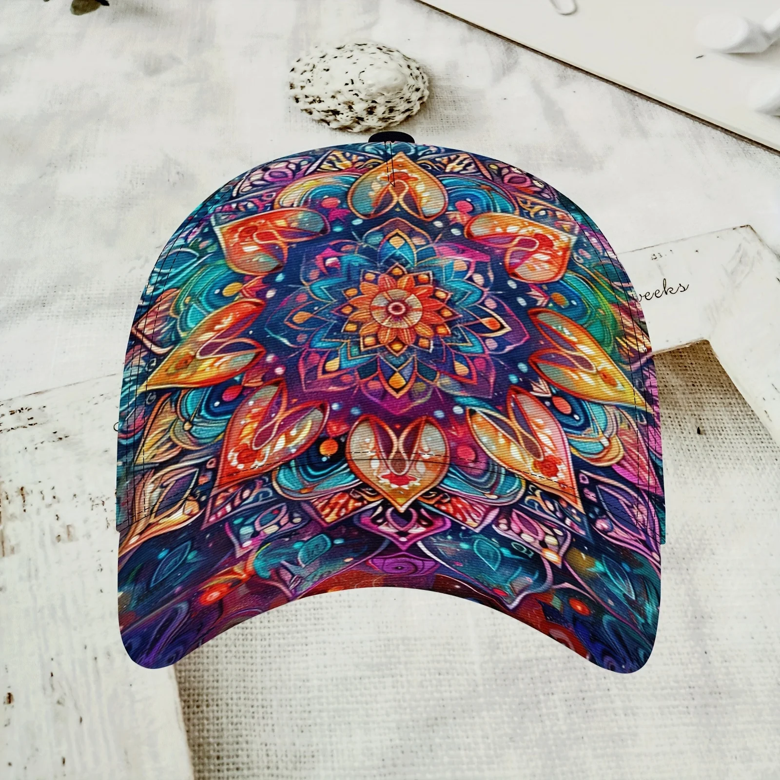Spiritual Mandala Art Baseball Cap Adjustable Snapback Zen Hat Suitable for Travel Outdoor Activities Lightweight Breathable