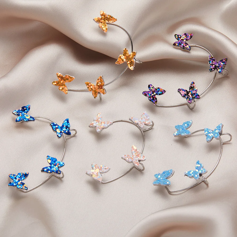 1 زوج الأذن العظام كليب الأذن الأصفاد للنساء الفراشات تصميم لا ثقب اللازمة كول مريح اكسسوارات حفلات الزفاف