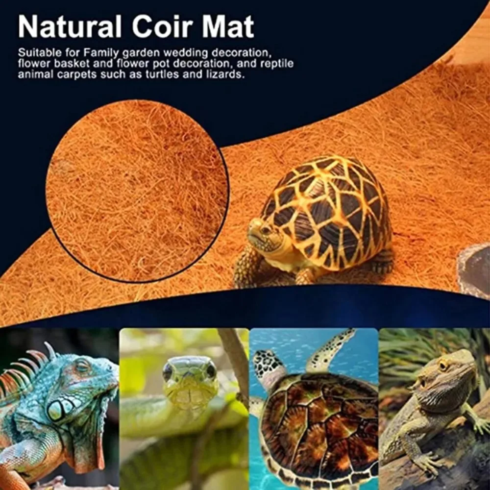 Alfombra de Fibra Vegetal para Reptiles, Aislamiento Invernal, Antideslizante, Resistente a la Humedad, Tapete para Macetas, Fibra de Coco Natural