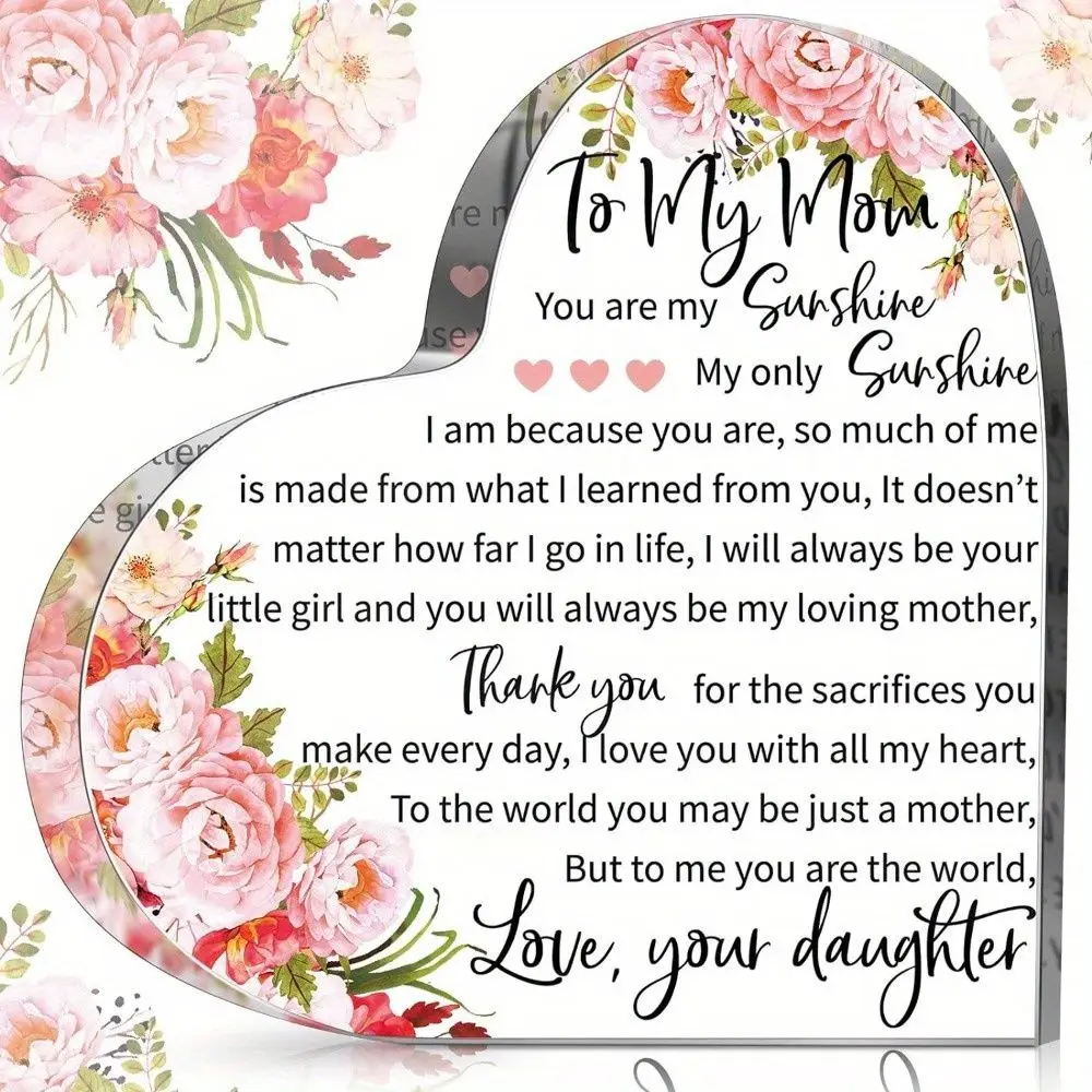 Personalized Heart Acrylic Mom Decor 