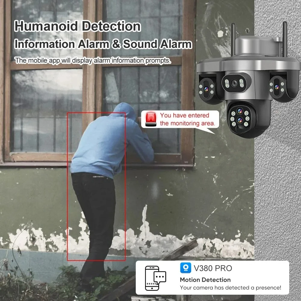 10X 20MP Outdoor Solar Camera WiFi Three PTZ Lens 4G Three Screen Tracking Color Night Vision Security Surveillance Cameras CCTV