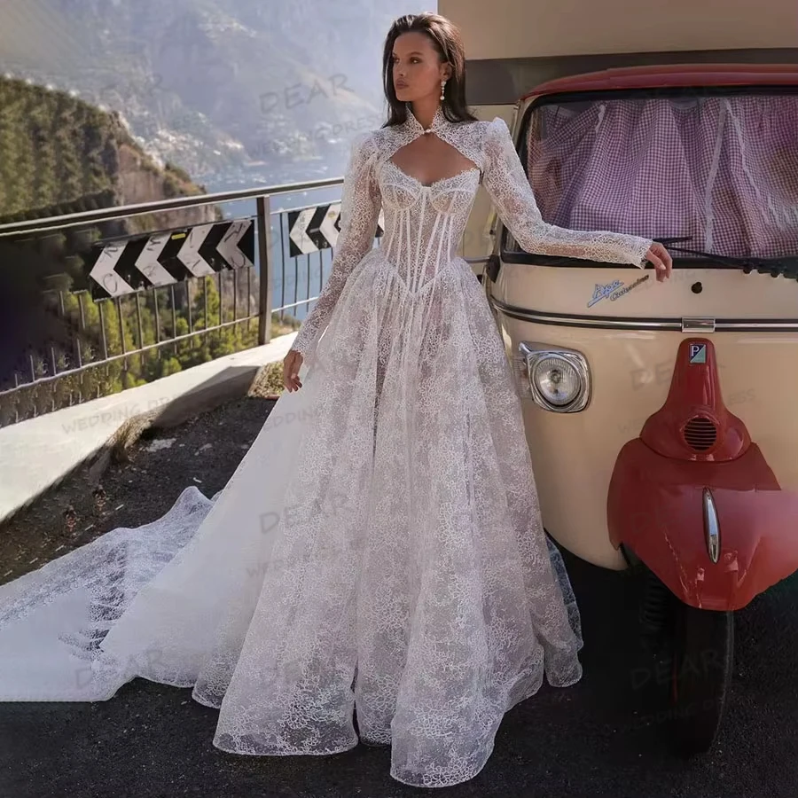 Simple Boat Neck Boho Wedding Dresses A Line Backless Sexy Women's Bridal Gowns Appliques Formal Vestido De Novia Customized