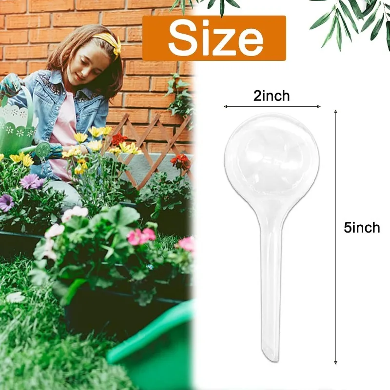 Plastic Self-Watering Bulbs, Clear Automatic Plant Watering Globes, Garden Water Device Indoor Outdoor