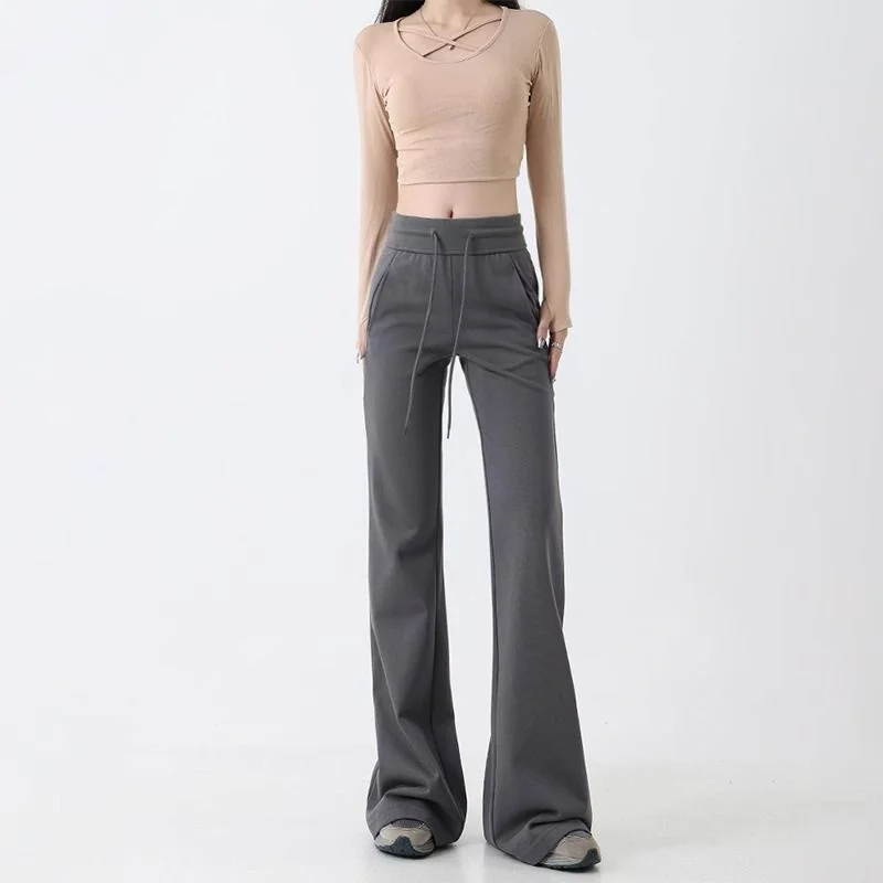 Pantaloni bootcut Donna Vita bassa Donna Kpop Ulzzang Stile coreano Pelle pieghettata Borchie Alla moda Personalità unica Alla moda Selvaggia