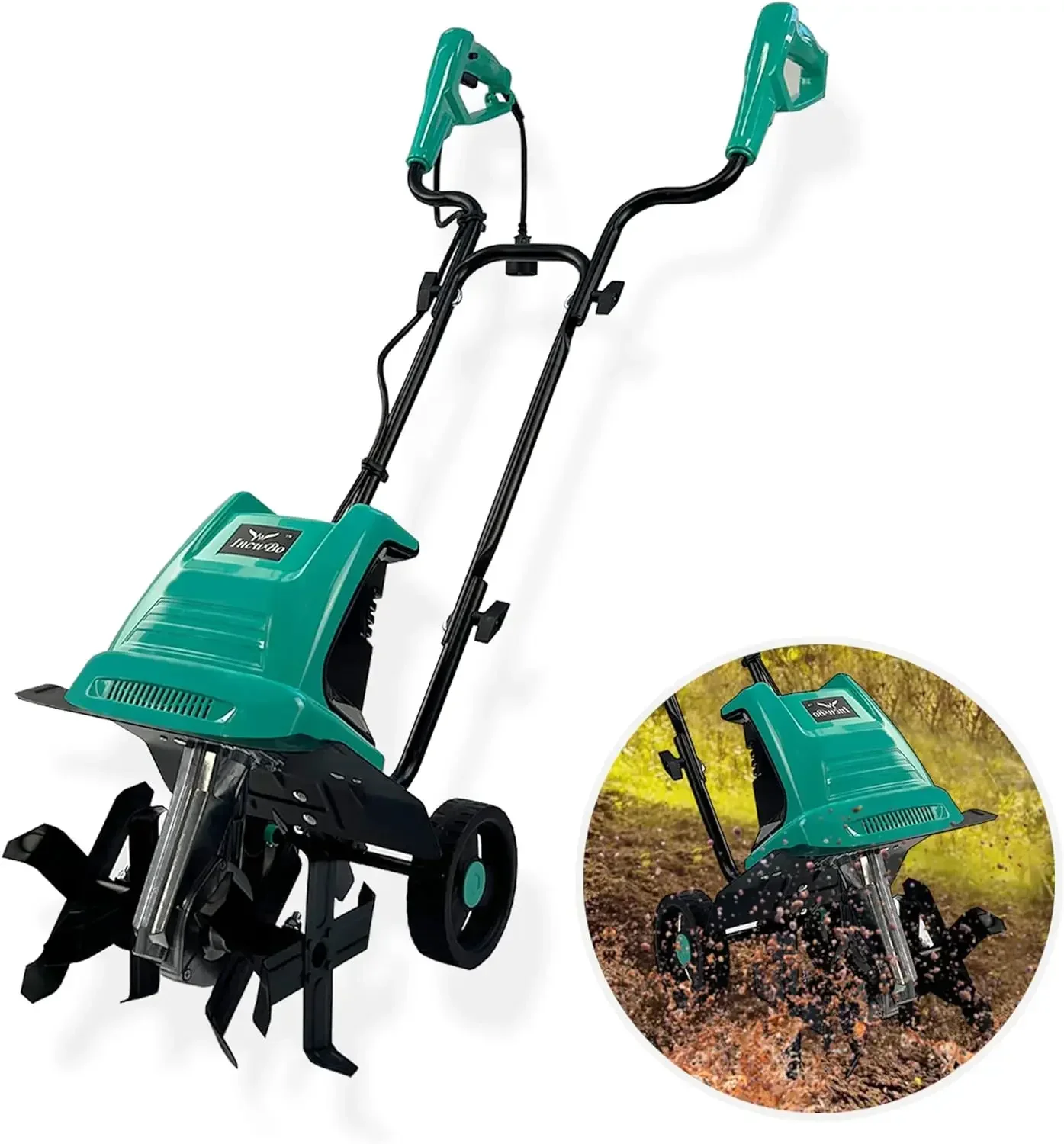 

USA Electric Garden Tiller Electric Cultivator 12 Inch Tilling Width 8-Inch Electric Tiller 10.5 Amp Tiller for Garden Yard