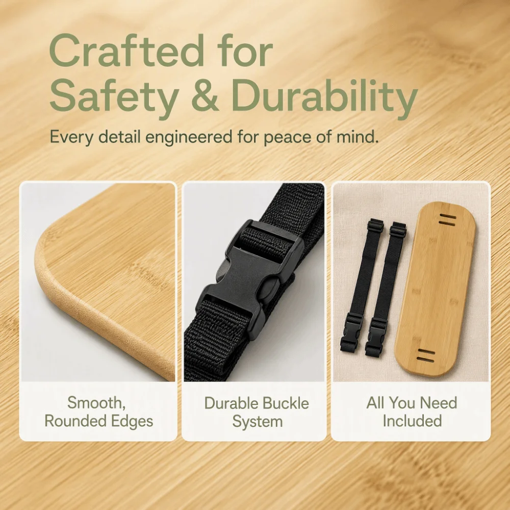 Accessories Adjustable Height Footrest Bamboo Wooden Foot Support Board Hanging Rope With Rope Foot Pedal Children