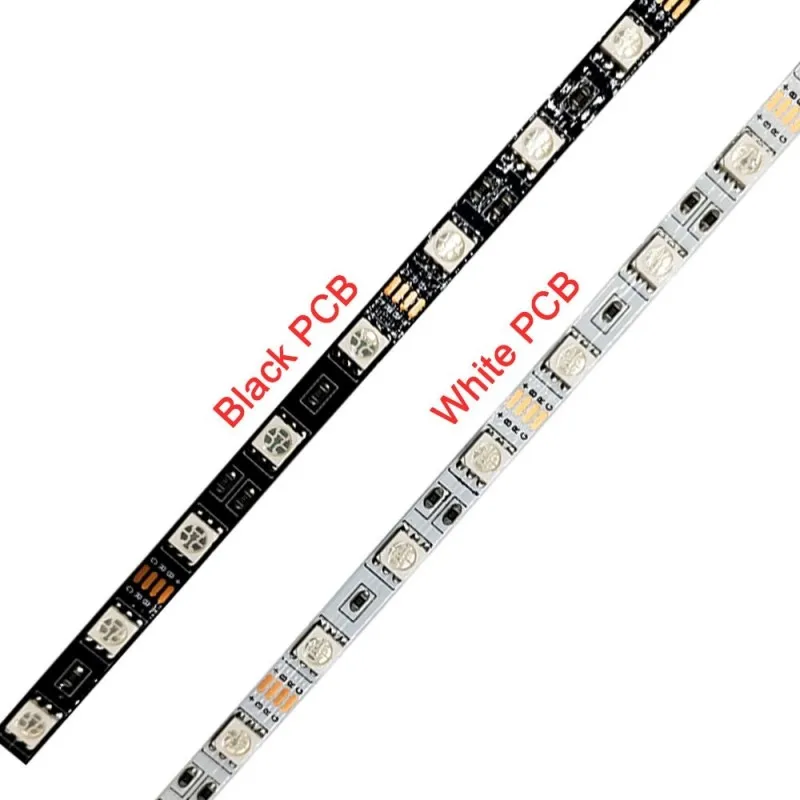 DC 5V 12V 24V 5M SMD 5050 RGB LED Strip Narrow side 6mm width PCB 60LEDs/M Flexible Light Tape Not waterproof LED Bar