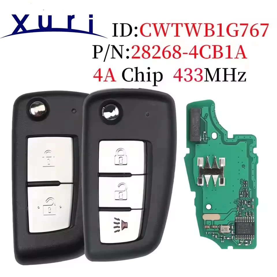 

Xuri Flip складной автомобильный дистанционный брелок 4A чип 433 МГц для Nissan Rogue X-Trail Qashqai Pulsar Juke 2014+ CWTWB1G767 28268-4CB1A