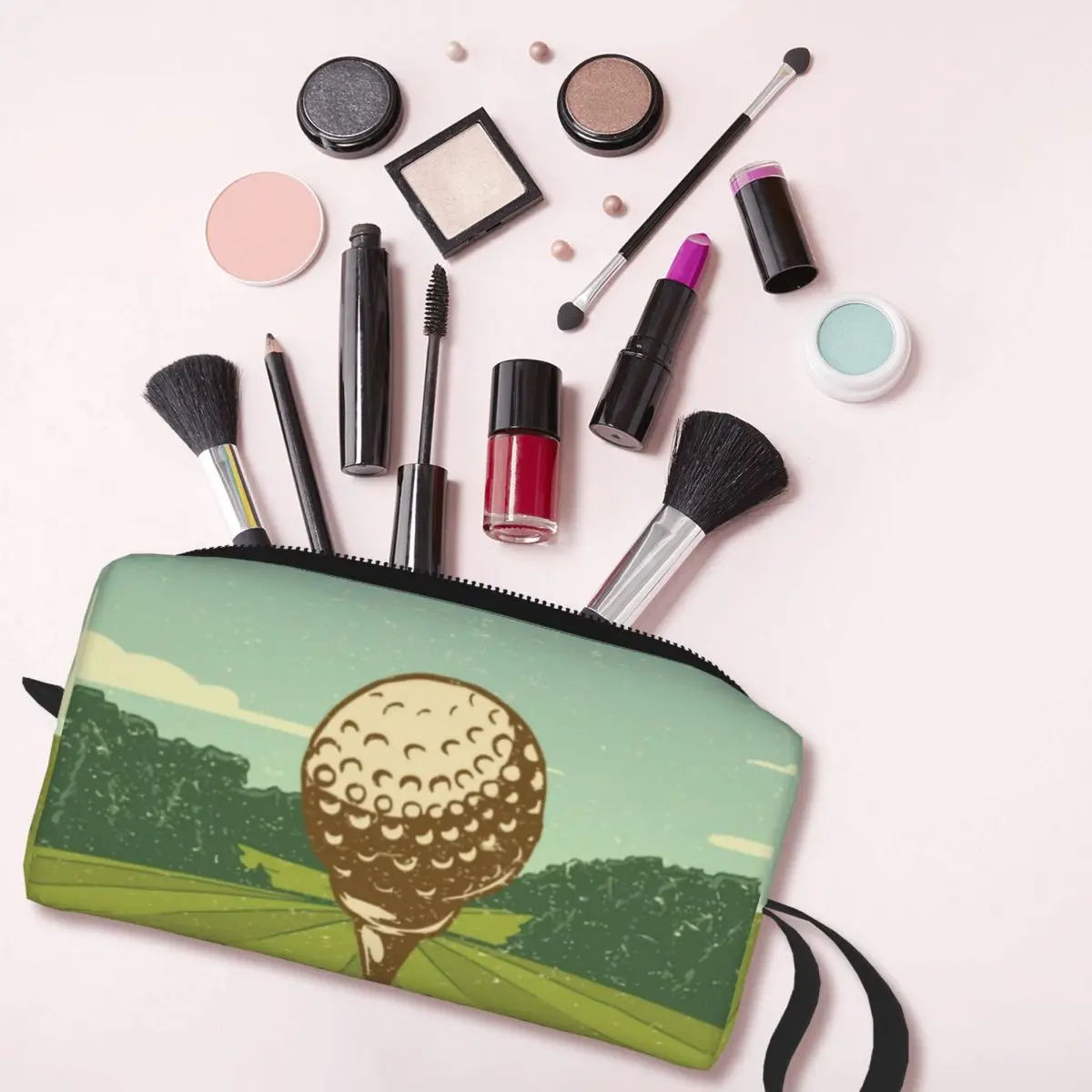 Travel Cute Golf Sport Toiletry Bag Kawaii Golfer Golfing Cosmetic Makeup Organizer Women Beauty Storage Dopp Kit Box