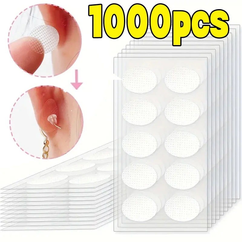 100 Sheets Invisible Earrings Stabilizers Ear Holes Protective Waterproof Patches Earrings Support Patches for Earrings