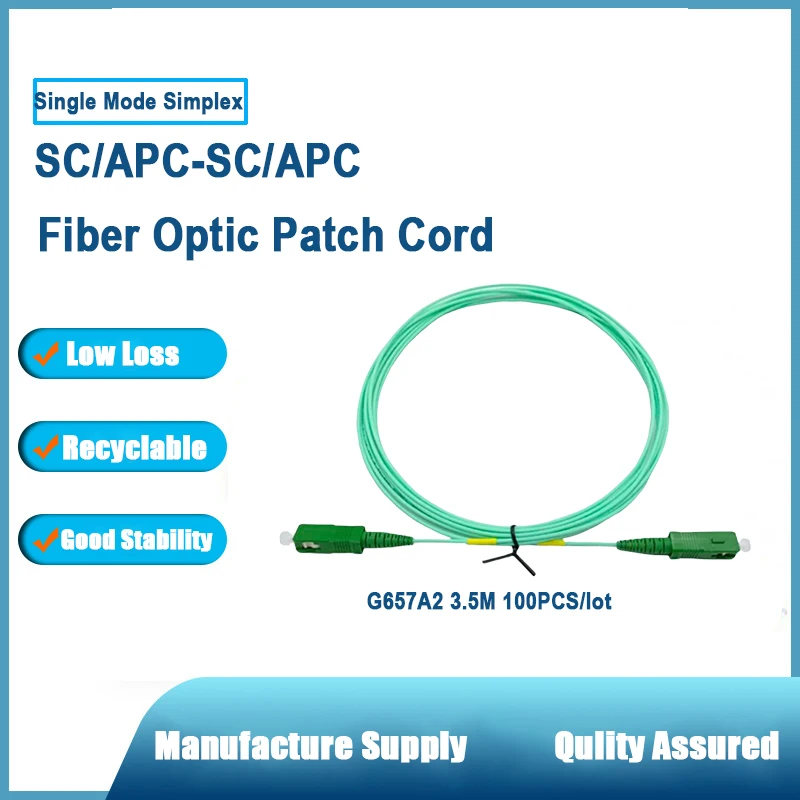 Faso 50 peças 3.5 metros sc apc liga de fibra óptica 1.6mm sm monomodo g657a2 aqua lszh sfr cabo de remendo de fibra óptica para frança