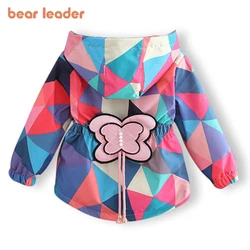 Bear Leader Kids Girls Spring Autumn Long Jackets 2023 New Fashion Kids Baby Butterfly Appliques Coats Casual Outerwear For 1-6Y