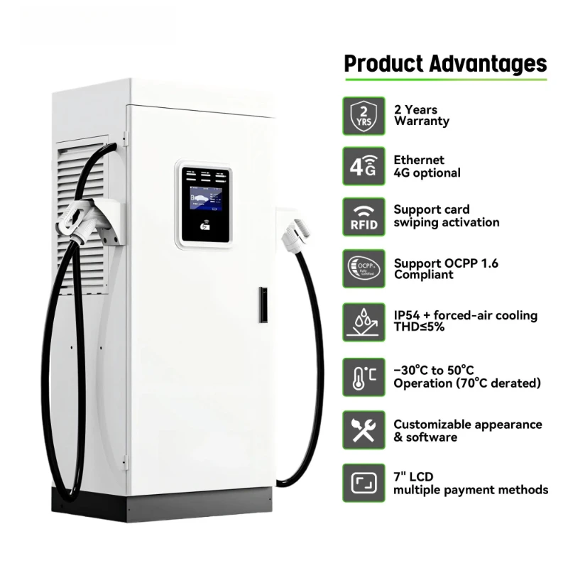 DC Fast Charger 180kW EV Charging Station Dual Gun Vertical Cabinet Electric Vehicle Charging Pile For Urban Bus Depot Works