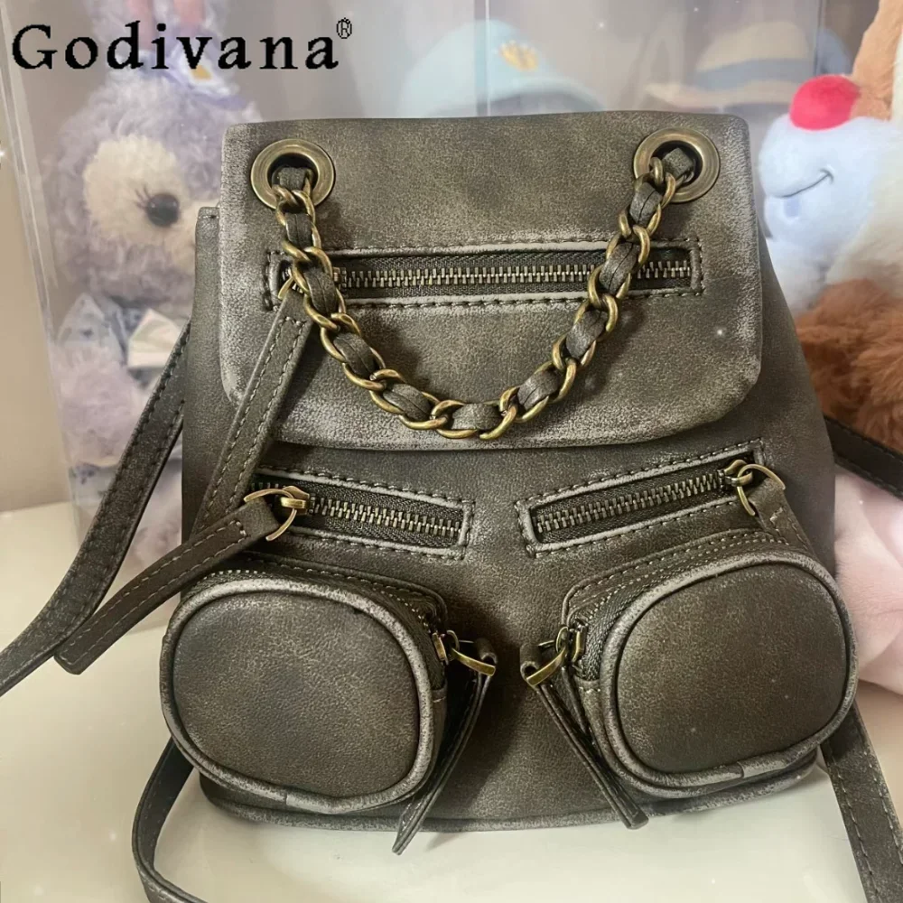 

Summer Sweet Fashion Coin Purse Backpack Leather Casual Female Tote Versatile Bags Shoulder Bag