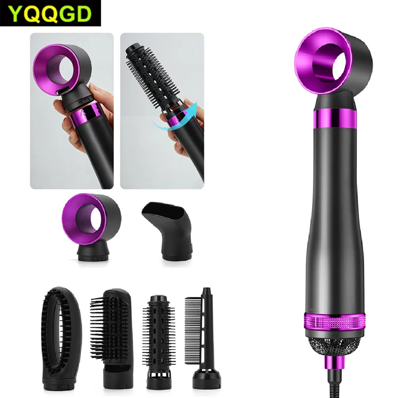 6-in-1 Hot Air Hair Styler Brush, 800W Hair Styler Hot Air Curlers Auto Wrap Multi Styler Hair Tools with 2 Level Temp Settings