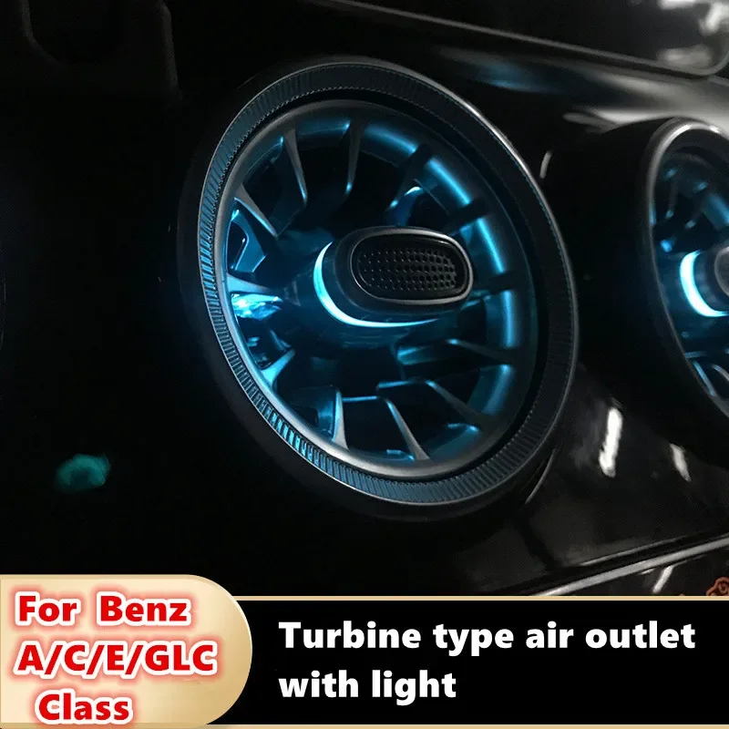 Custom for Mercedes Benz A/C/E/GLCClass Car Dashboard AC Condition Air Vent Outlet Turbine Trim Ambient Light Nozzle Lamp