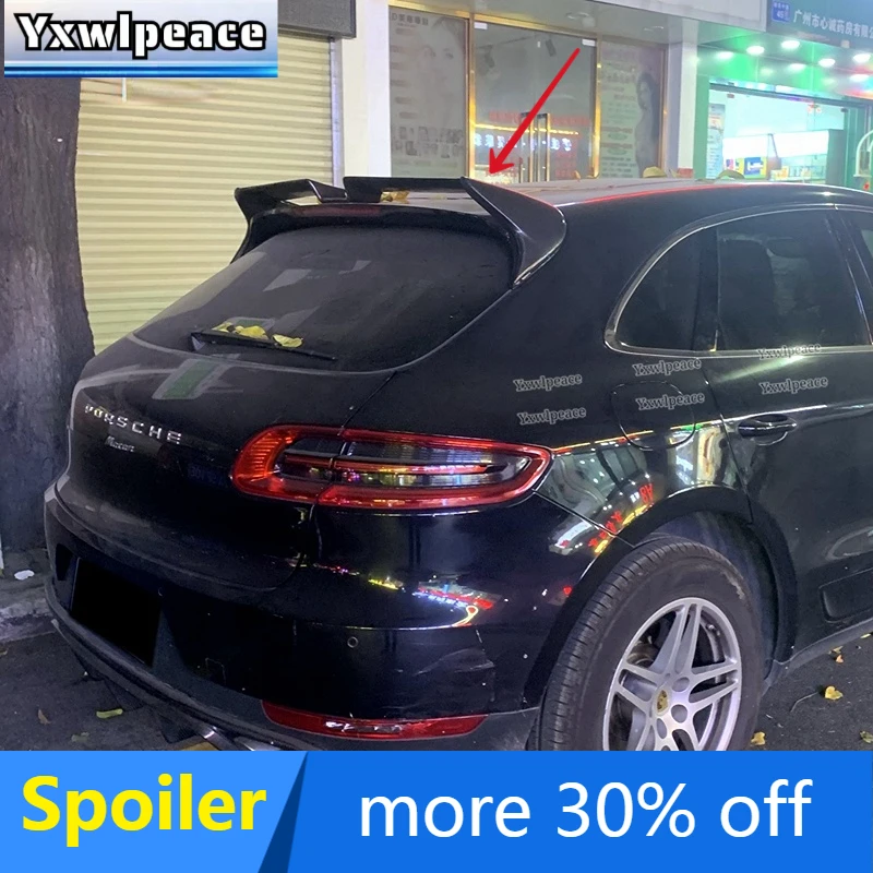 

For Porsche Macan Roof Spoiler 2014 2015 2016 2017 ABS Glossy Black/Carbon Fiber Look Rear Trunk Spoiler Wing