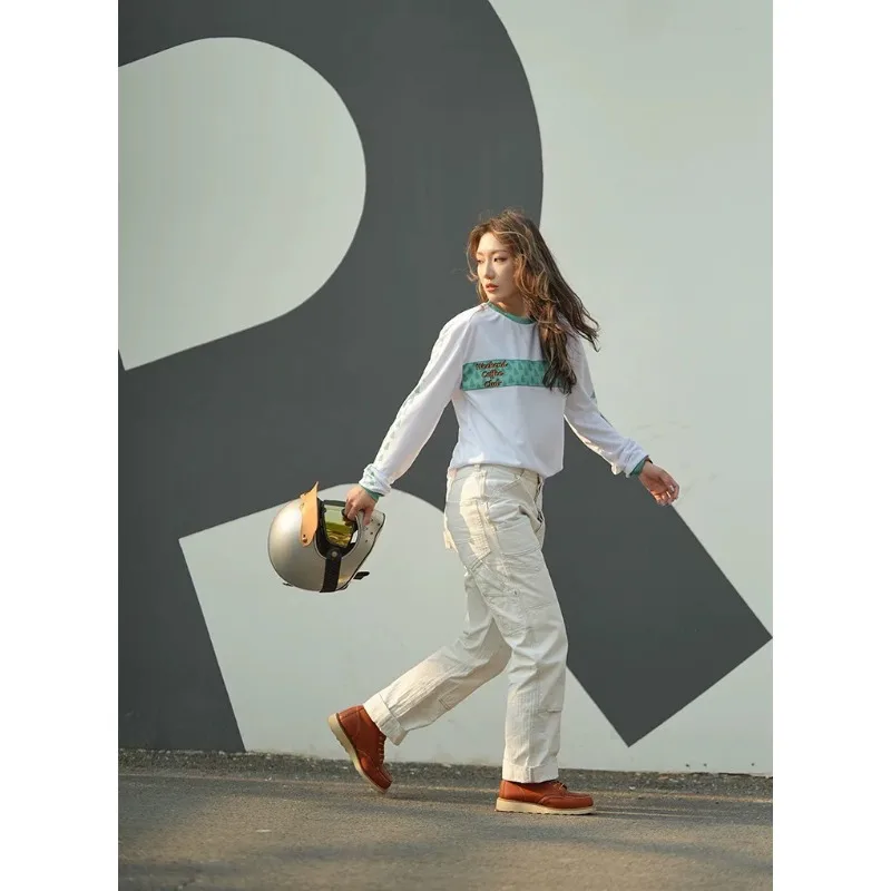 

European and American Weekend Coffee Retro Motorcycle Riding Clothes Quick Drying Clothes Sports Outdoor Long Sleeves