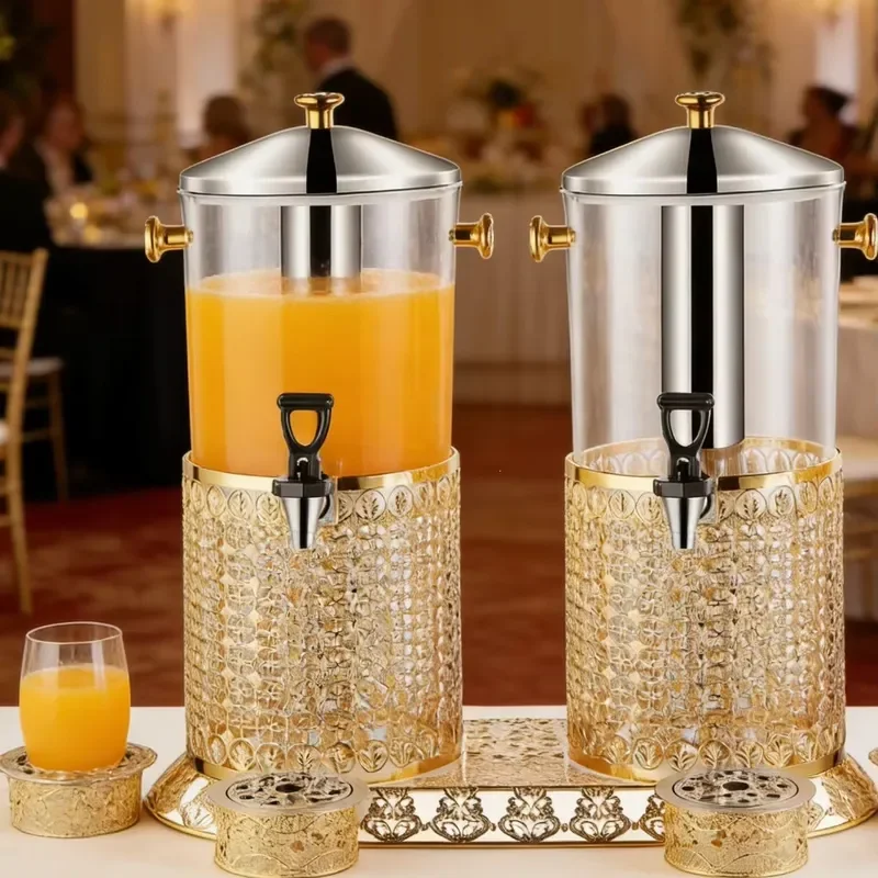 8L Stainless Steel Commercial Beverage Dispenser Self Service Cold Drink Juicer for Hotel Restaurant European Style Water