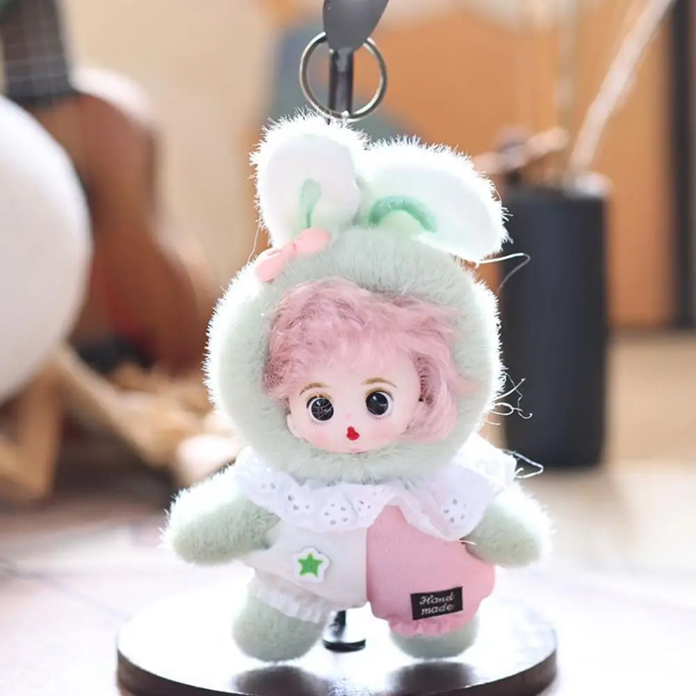 พวงกุญแจตุ๊กตาน่ารัก ตุ๊กตาขนนุ่ม ตุ๊กตาอนิเมะ ของขวัญ ตุ๊กตาหูกระต่าย ของตกแต่งกระเป๋า