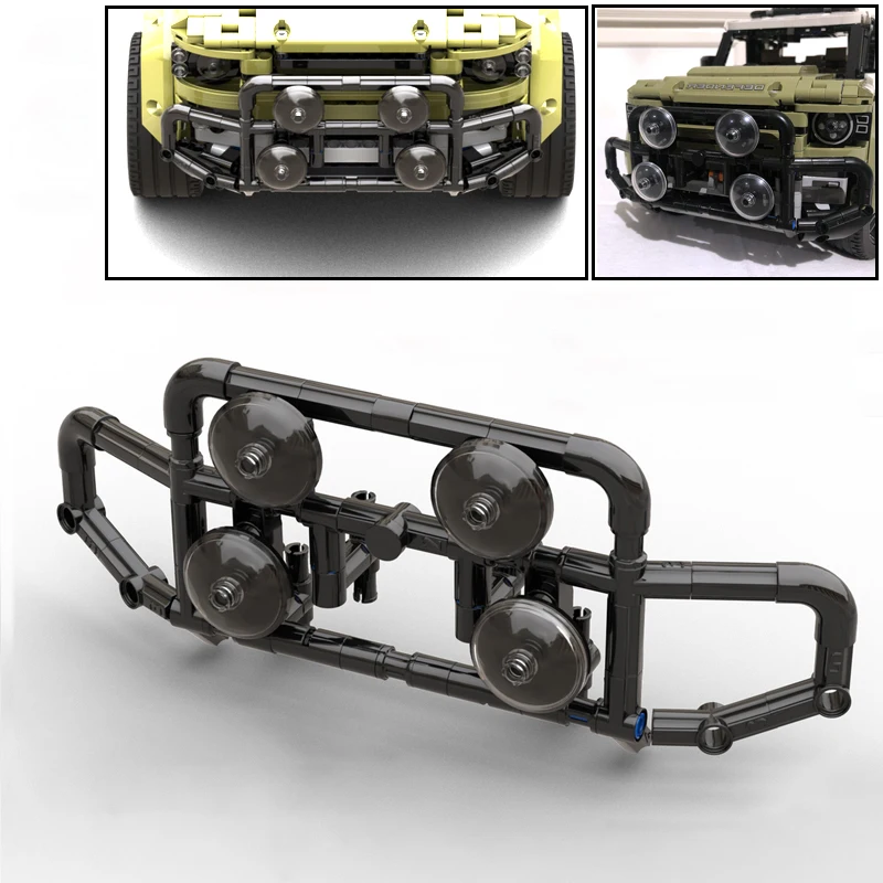 おもちゃの車を保護するための透明な3つの皿色のレンガ,suv roverの技術的なバー,道路車両の保護,42110車のおもちゃ