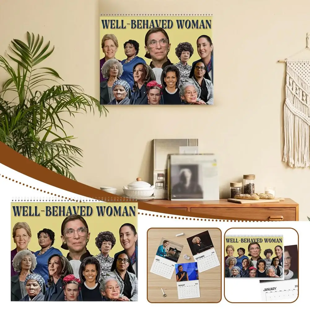 

2026 12months New Year Wall Feminist Calendar Well-Behaved Woman Calendar Best Gift For Family Friends Colleague Home Decoration