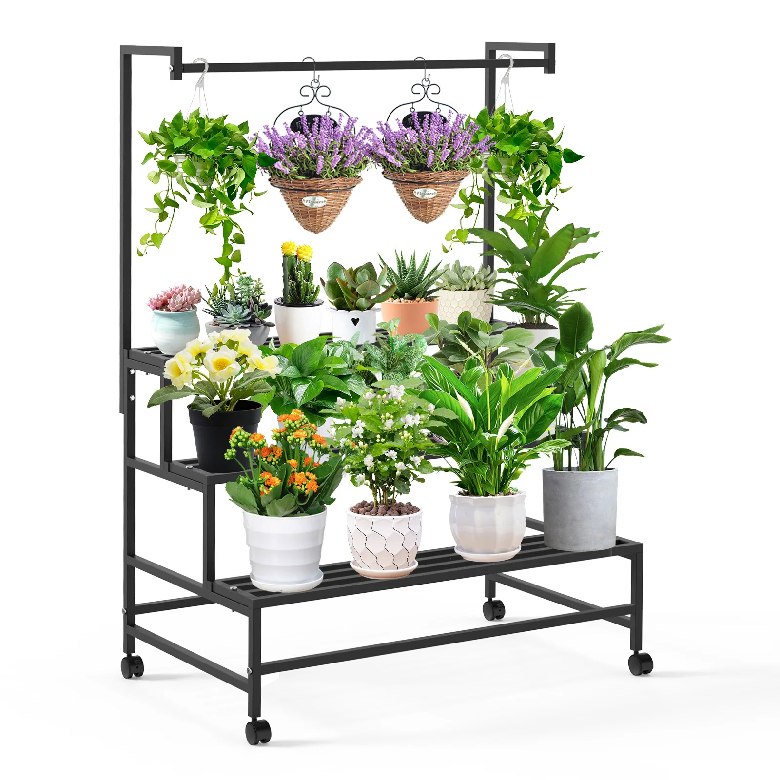 

Металлическая подставка-органайзер для растений, 3-ярусная, для цветов и цветочных горшков