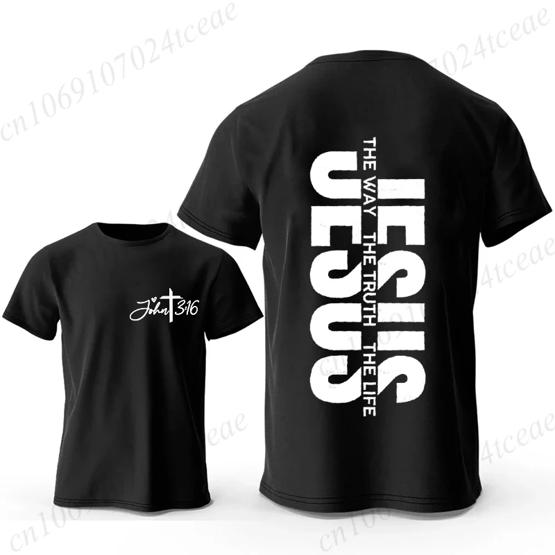 Men There Is Power in The Name of Jesus T Shirt Christian Faith Print Shirt Casual Short Sleeve Tee Streetwear Oversize T-shirt