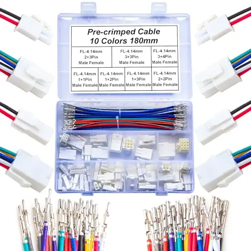 

FL 4,14 мм штекерные разъемы и кабель 20AWG, сервопривод модели FL 4,14 мм 1x1Pin 1x2P 1x3Pin 2x2P 2x3P 3x3Pin 3x4P