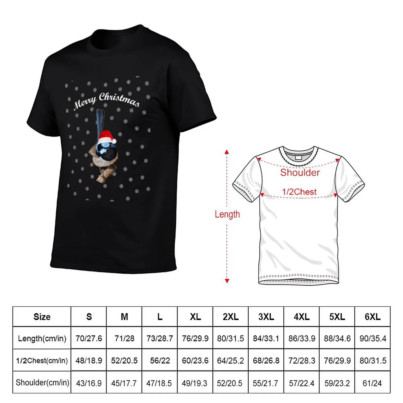 Merry Christmas Superb fairy-wren T-Shirt heavyweights blanks tees sports fans slim fit t shirts for men