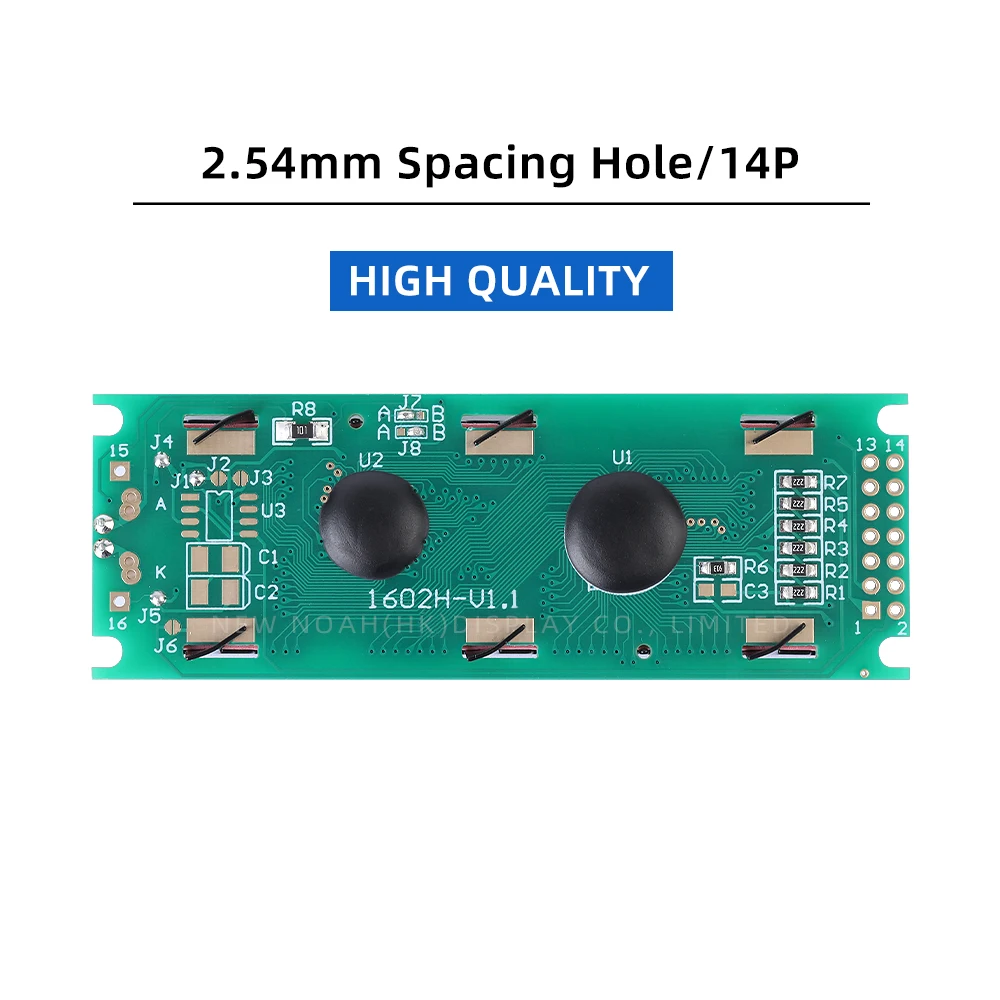 European Yellow Green Film 1602H Character Dot Matrix Screen 2X16 Controller ST7066U 16*2 Module Welcome To The Factory Audit