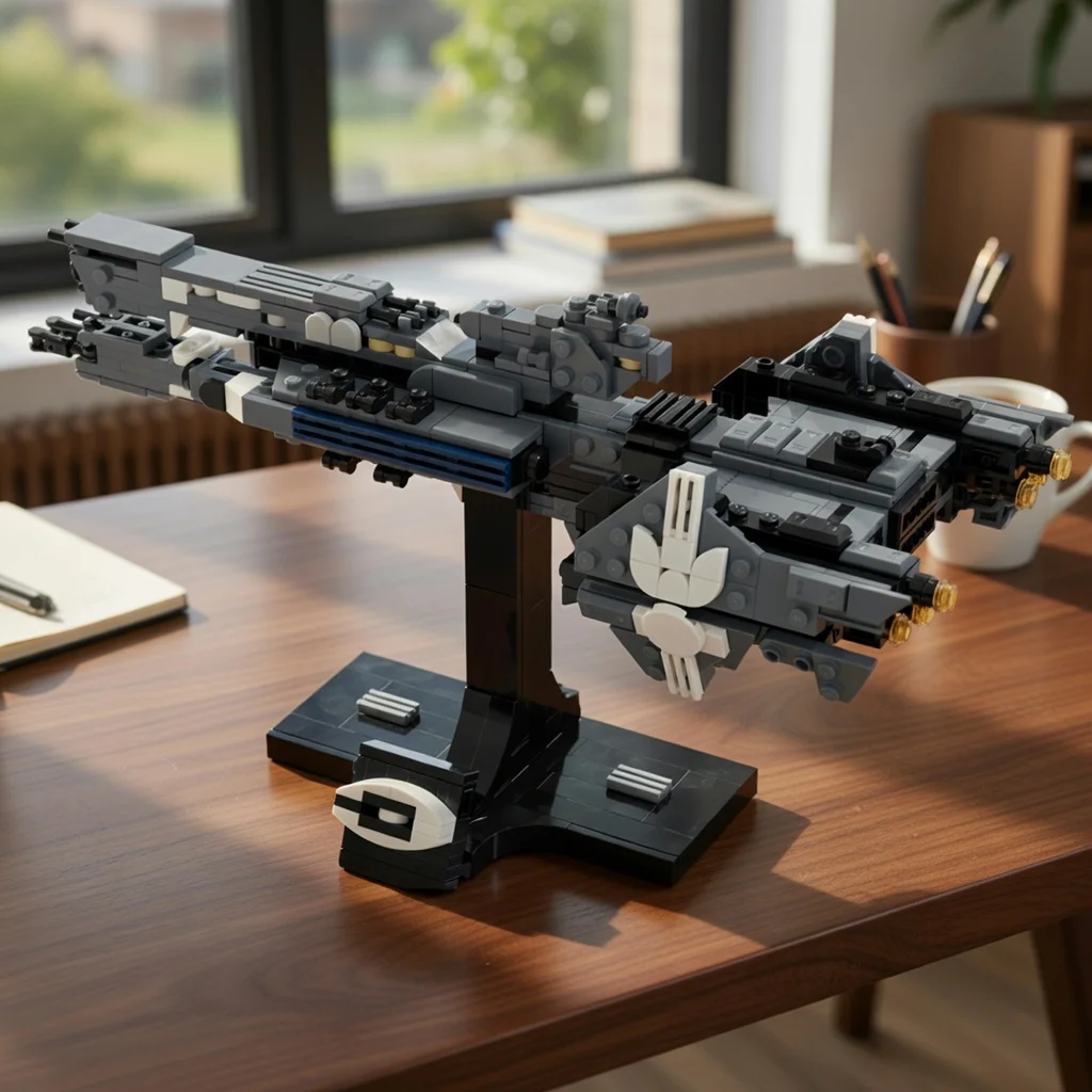 MOC Sci-Fi Savannah Frigate Building Blocks Space War Military Spaceship Bricks Model DIY Assembly Display Collection Gift