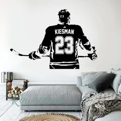 Custom Name & Number Right Left Handed Hockey Wall Sticker Vinyl Home Decor Boys Room Teens Bedroom Ice Hockey Player Decal G026