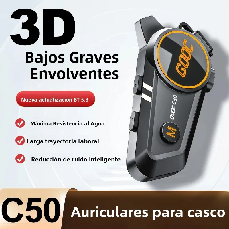 Auriculares para Casco de Motocicleta con Sonido Envolvente 3D y Bajos Potentes,
