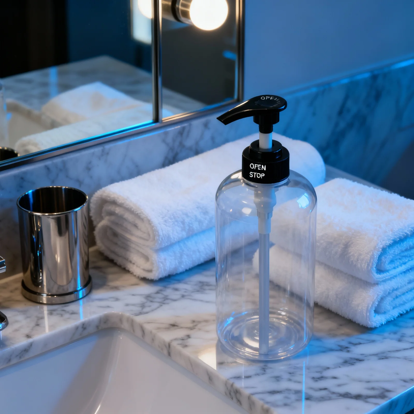 

2Pcs Soap Dispenser Press Pump Bottle Clear Portable Hand Soap Shampoo Conditioner Bottles Refillable for Travel